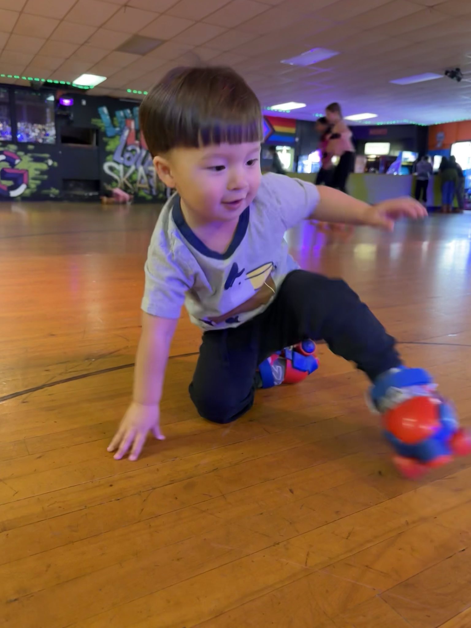 Southgate Roller Rink. Artic showing off his moves.